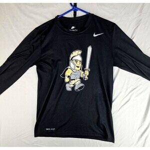 Nike Dri-FIT Boys Small Long Sleeve Graphic Athletic Shirt Black